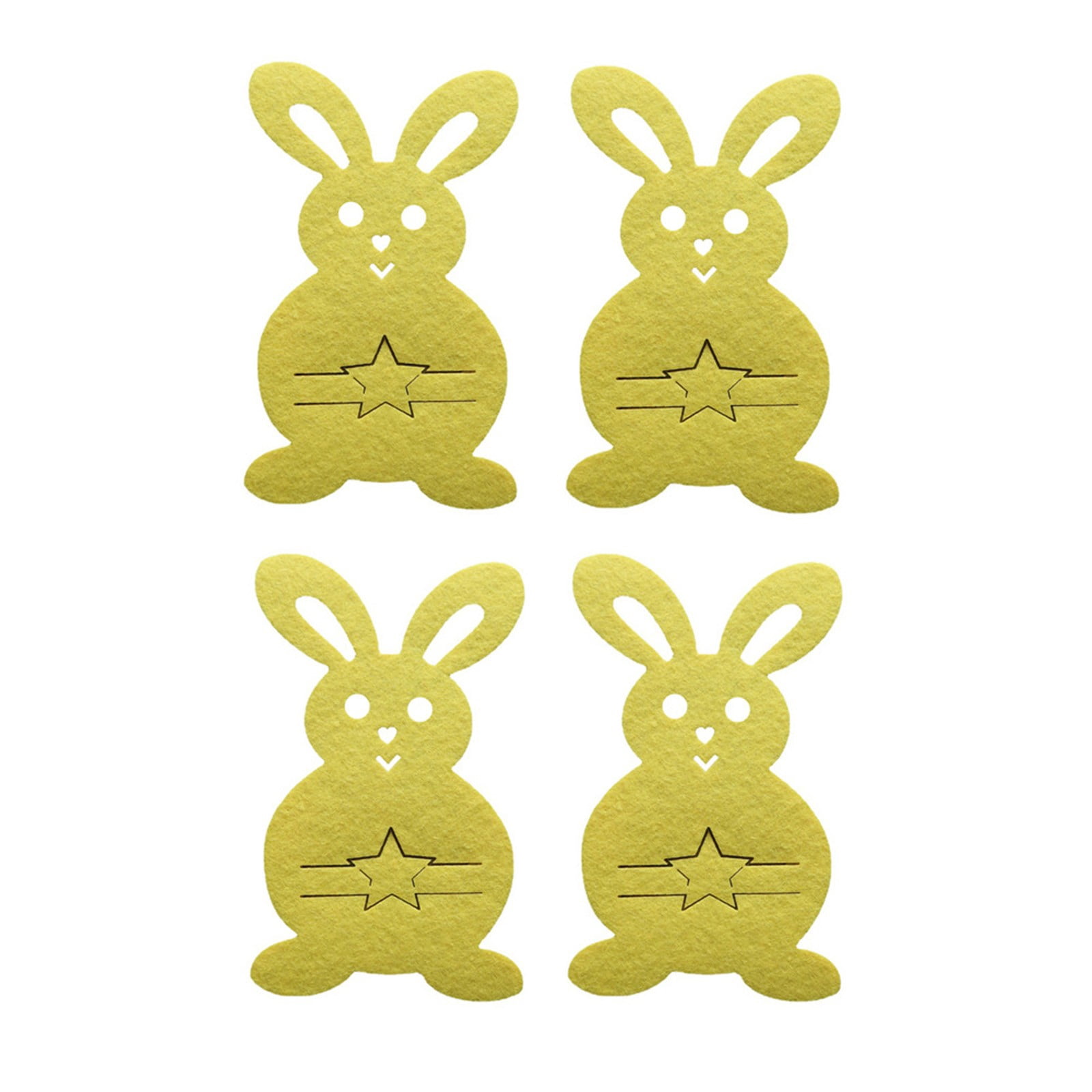 4 pc Easter Bunny Shaped Cutlery Holders, Silverware Tableware Holders ...