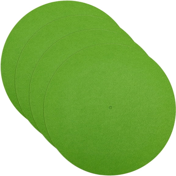 4 pc Felt CD Pads Record Mats Flat Round Lime Green 295x3mm Hole: 7mm for DIY