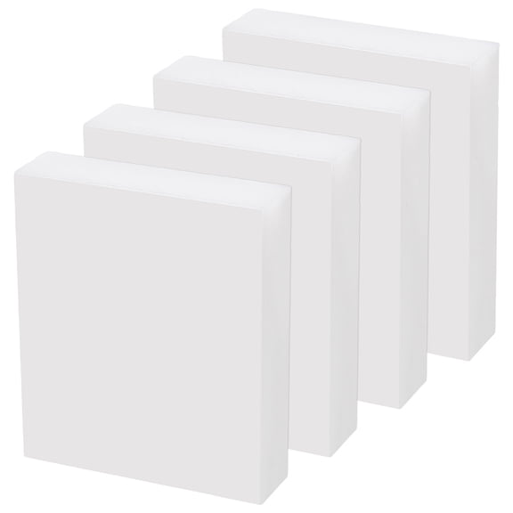 4 pc HDPE Plastic Board Sheets Rectangle White 89x76x20mm