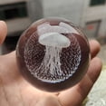 thumbnail image 1 of 4 pc Inner Carving Glass Ball Diaplay Decoration Fengshui Home Decor Jellyfish 60mm, 1 of 1