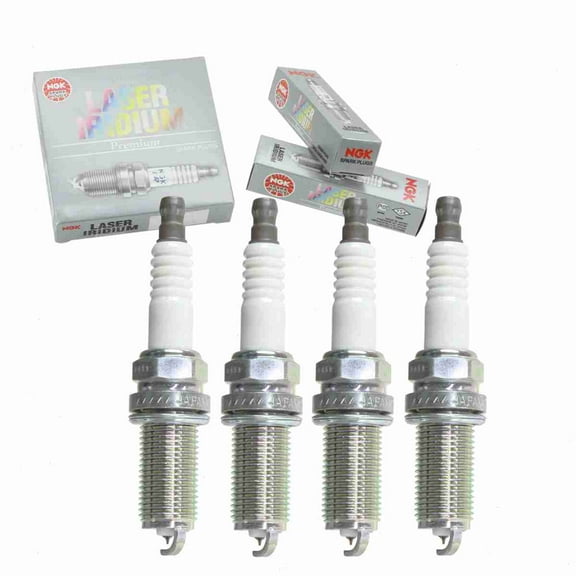 4 pc NGK 1637 Laser Iridium Spark Plugs for 22401-1A50A 4505 4703 9609 FR8MII33X IKH16TT PKH16TT Ignition Wire Secondary Fits select: 2007-2009 HYUNDAI SANTA FE, 2009 KIA BORREGO