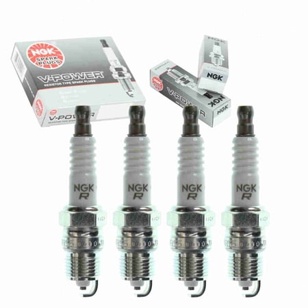 4 pc NGK 2248 V-Power Spark Plugs for 1835594T 1835746T 2R43TS6 586 664 ARF32-6 ARF32C-6 ASF32-6F4 ASF32C-6 ASF32CF6 HR8BPY R43CTS6 R43TS6 R43TSX RV12YC6 SP443 Ignition Wire Secondary