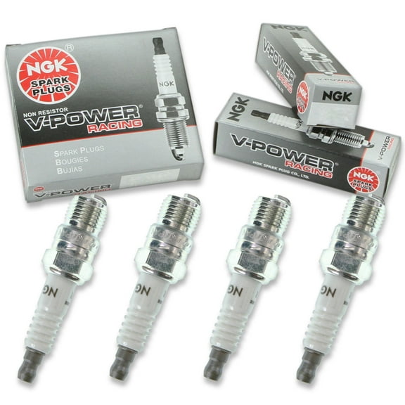 4 pc NGK 3442 V-Power Racing Spark Plugs for 133 262 3263 436T 670 AF701 AR132 BL60 V59C Ignition Wire Secondary