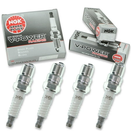 4 pc NGK 4050 V-Power Racing Spark Plugs for 132 261 668 669 AF501 BL55 BL57 V55C V57C Ignition Wire Secondary