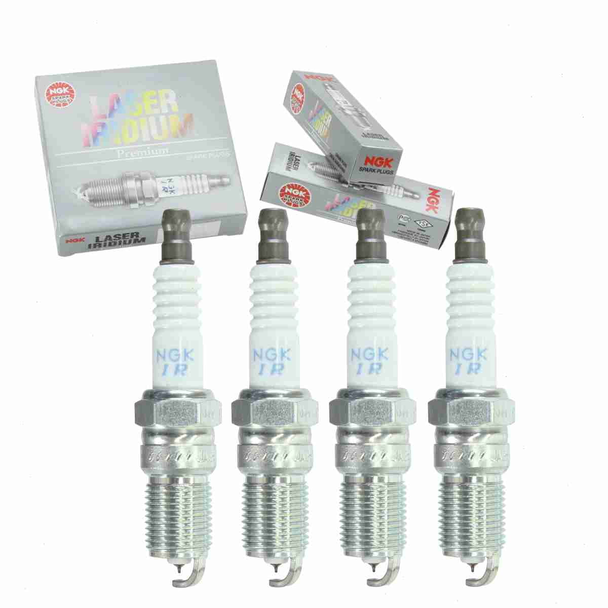 4 pc NGK 4477 Laser Iridium Spark Plugs for 31216297 31216525 3S4G-12405-AB 4505 8694749 AGFS22IPJ AGFS22YPC AGSF22YPC AGSF32WM HGR8DQI L341-18-110 L3Y4-18-110 L813-18-110 SP433 SP492 Ignition Wire
