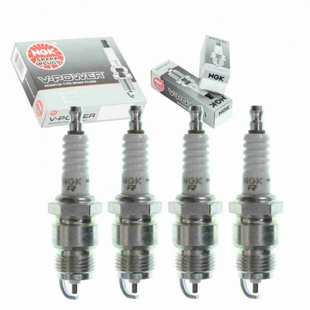 4 pc NGK 4652 V-Power Spark Plugs for 130 130C2 41-604 41-823 4130 5125 5125BP 5125DP2 7552 7952 BSF44C BSF44CF6 BSF44P BSF44PF6 BSF44PM DR10GC DR10GC0 DR10GCO RF14LC SP435 SP452 Ignition Wire