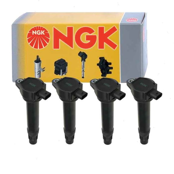 4 pc NGK 48723 Ignition Coils for 2505-302204 36-8113 4606824AB 4606824AC E1057 GN10346 IC637 UF-557 UF557 Spark Plug Wire Boot Fits select: 2007-2017 JEEP PATRIOT, 2009-2020 DODGE JOURNEY