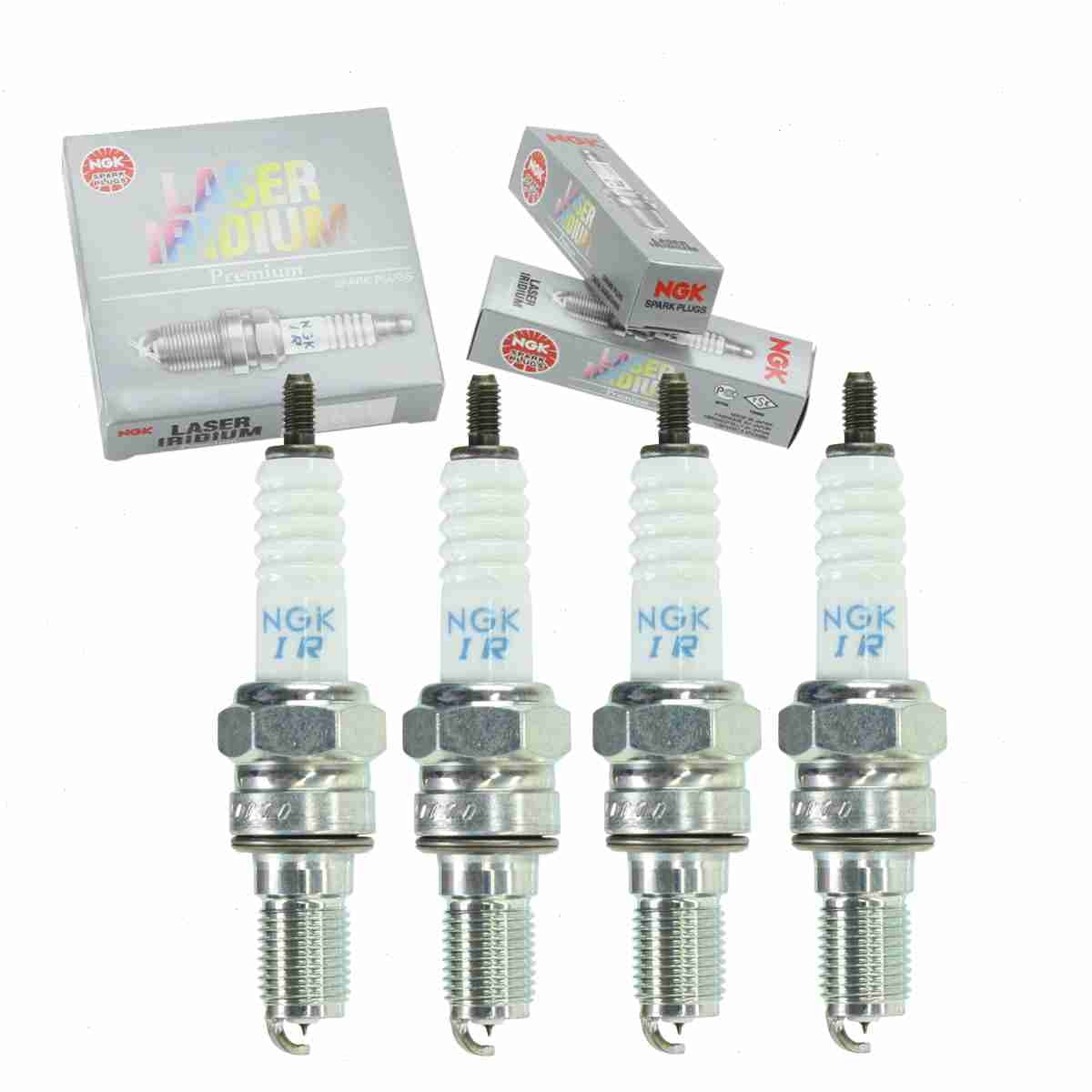 4 pc NGK 5766 Laser Iridium Spark Plugs for 31912-MEL-003 5642 VUH27ES Ignition Wire Secondary