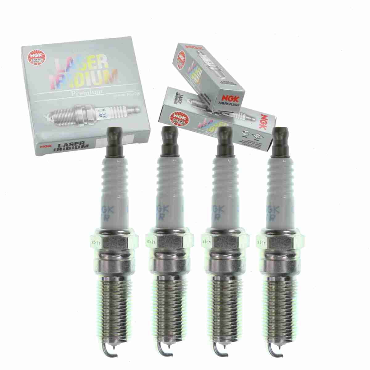 4 pc NGK 90083 Laser Iridium Spark Plugs for 0000-18-L3Y2 41-814 4314 4513 4718 AYSF32YPC B2401-HA00C HGR8MDP0 ITV16TT L3Y2-18-110 LFJD-18-110 LFJD-18-110 -9U PTV16TT QH5RTIP-13 Ignition Wire