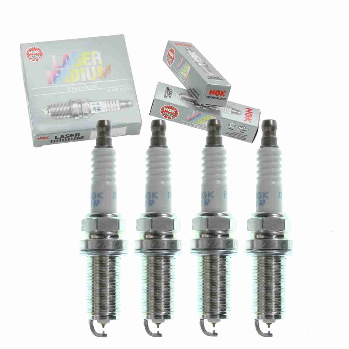 4 pc NGK 92491 Laser Iridium Spark Plugs for 12290-RW0-003 4506 4704 9044 96309 IKH20TT PKH20TT REC8WMPB4 Ignition Wire Secondary Fits select: 2010-2014 HONDA INSIGHT, 2012-2016 VOLVO S60