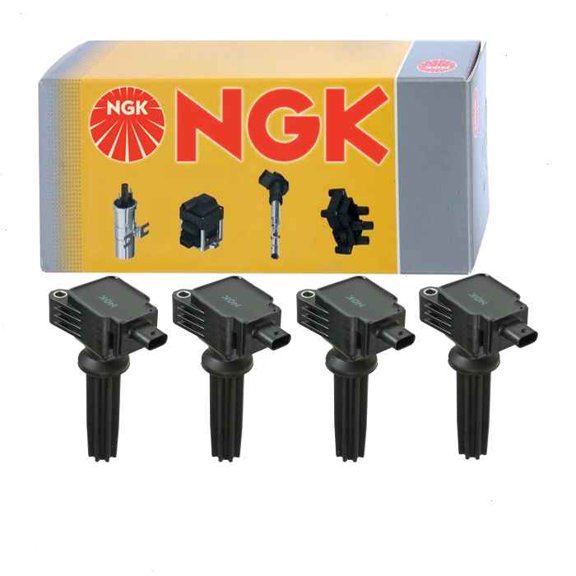 4 pc NGK Ignition Coils compatible with Ford Special Service Police Sedan 2.0L L4 2014-2018
