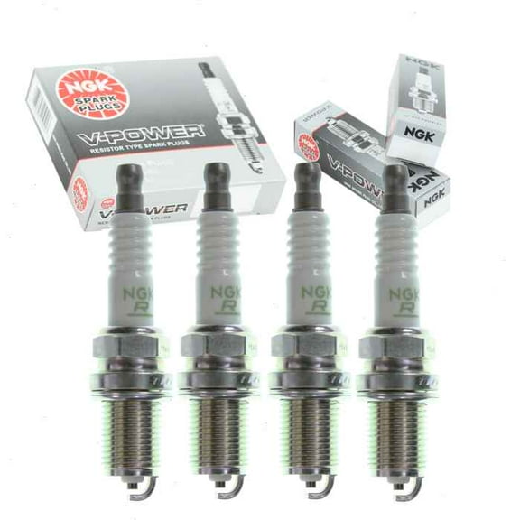 4 pc NGK V-Power Spark Plugs compatible with Mazda 2 1.5L L4 2011-2014