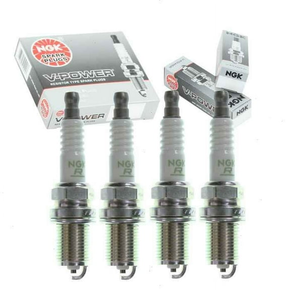 4 pc NGK V-Power Spark Plugs compatible with Toyota Prius 1.5L L4 2001-2009