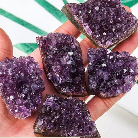 4 pc Natural Amethyst Irregular Raw Druzy Display Decorations Figurine Home Decoration Reiki Energy Stone for Healing 30~100mm 20~30g/pc