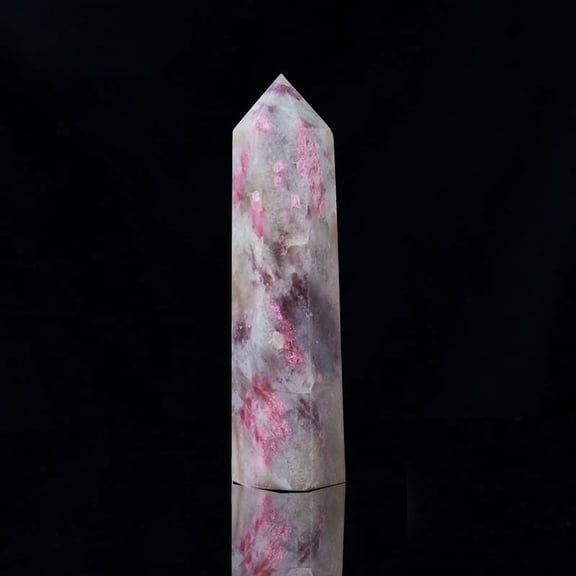 4 pc Natural Plum Blossom Tourmaline Pointed Prism Bar Home Display Decoration Healing Stone Wands for Reiki Chakra Meditation Therapy Decos Faceted Bullet 40~50mm