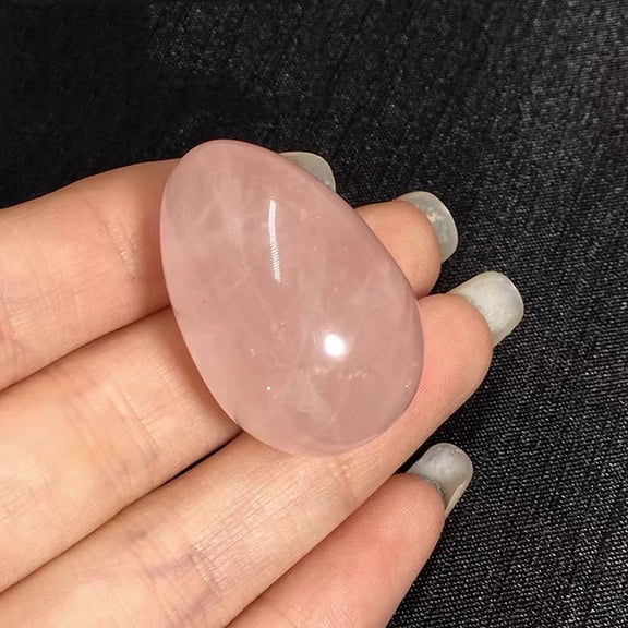 4 pc Natural Rose Quartz Egg Shaped Palm Stone Easter Egg Healing Reiki Stone Massage Tools 30x20mm