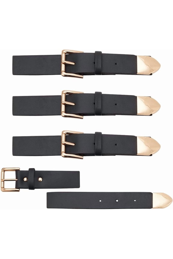 4 pc PU Leather Buckle Latch Garment Accessories Light Gold 18.1~22.4x3.65x1.1cm for Handmade