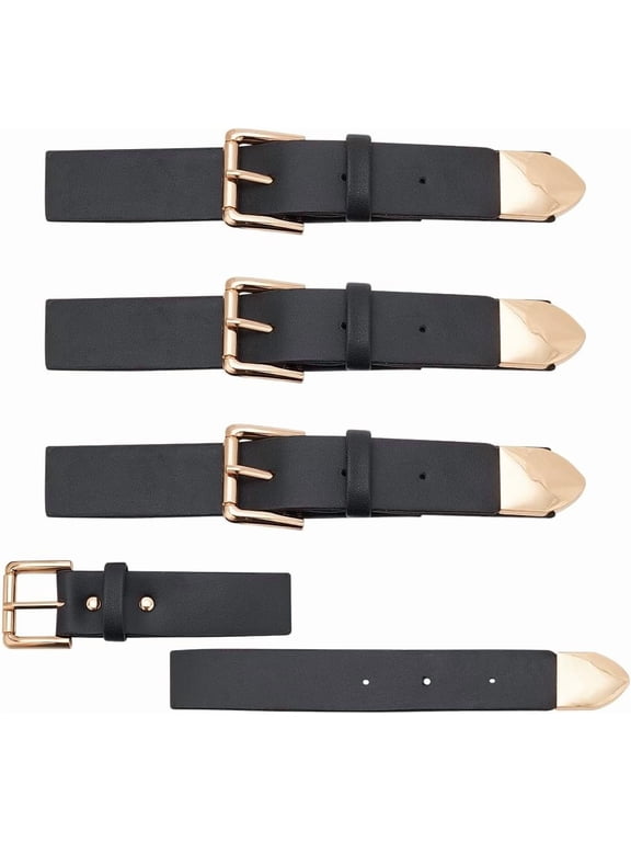4 pc PU Leather Buckle Latch Garment Accessories Light Gold 18.1~22.4x3.65x1.1cm for Handmade