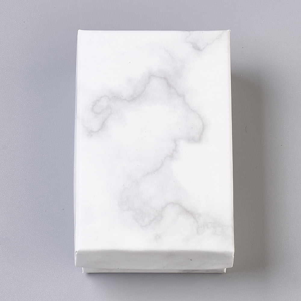 4 pc Paper Cardboard Jewelry Boxes Rectangle White 8.1x5.1x2.7cm ...