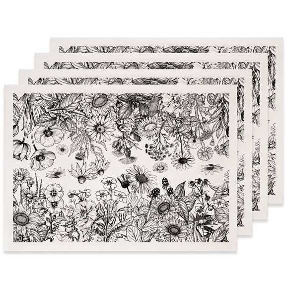 4 pc Paper Ceramic Decals Pottery Ceramics Clay Transfer Paper Flower 520x370mm Pattern: 48x33mmDIY