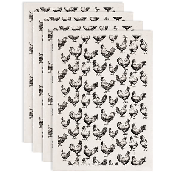 4 pc Paper Ceramic Decals Pottery Ceramics Clay Transfer Paper Underglaze Flower Paper Chook 520x370mm Pattern: 48x33mm DIY