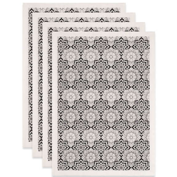 4 pc Paper Ceramic Decals Pottery Ceramics Clay Transfer Paper Underglaze Flower Paper Floral 520x370mm Pattern: 48x33mm for DIY