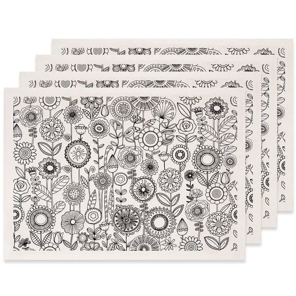 4 pc Paper Ceramic Decals Pottery Ceramics Clay Underglaze Flower Paper Flower 520x370mm Pattern: 48x33mm