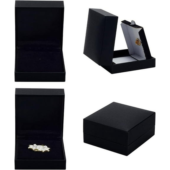4 pc Paper Gift Box Rectangle Black 7.1x6.6x3.55cm