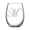 thumbnail image 1 of 4-pc Precious Script Personalized 15 oz Stemless Wine Glass, Letter M, 1 of 3