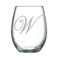 thumbnail image 1 of 4-pc Precious Script Personalized 15 oz Stemless Wine Glass, Letter W, 1 of 3