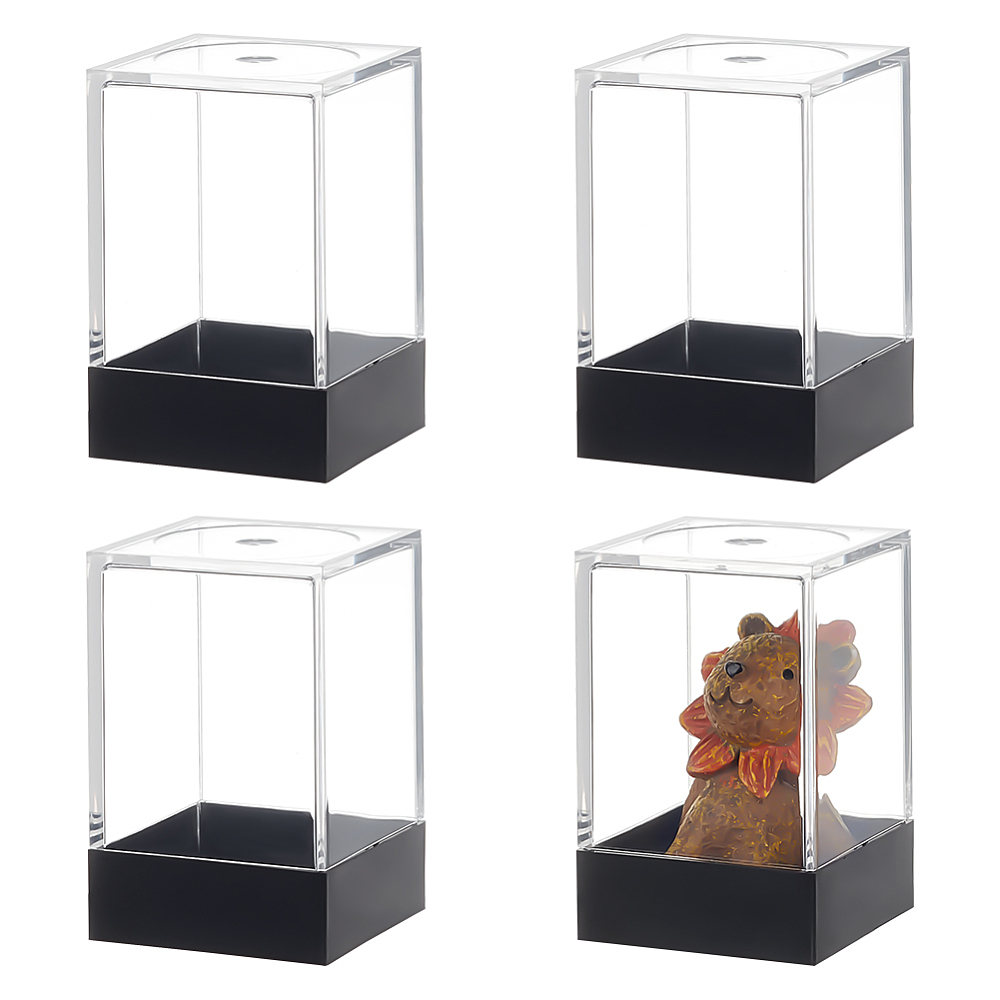 4 pc Rectangle Plastic Storage Box Gift Case Black 4x4x6.9cm - Walmart.com