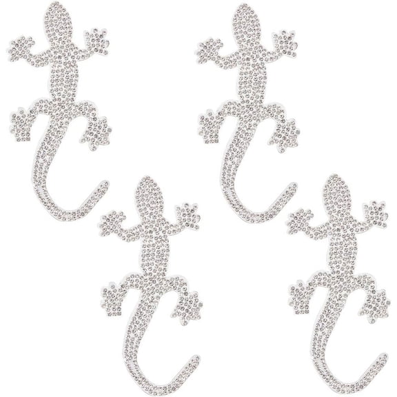 4 pc Self Adhesive Glitter Rhinestone Sticker Gecko 101x46x1.5mm