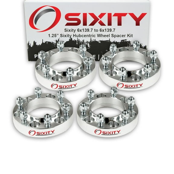 Sixity Auto 4 pc 1.25" 6x139.7 Wheel Spacers - Pickup Truck SUV M12x1.5mm 1.25in Hubcentric