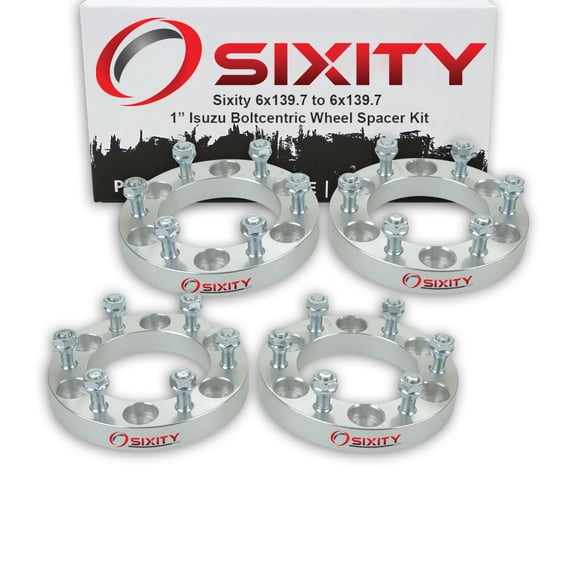 Sixity Auto 4 pc 1" 6x139.7 Wheel Spacers compatible with Isuzu Rodeo Trooper Truck M12x1.5mm 1.25in Studs Lugs