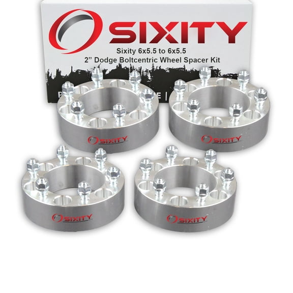 Sixity Auto 4 pc 2" 6x5.5 Wheel Spacers compatible with Dodge Ram 50 Raider D50 M12x1.5mm 1.25in Studs Lugs
