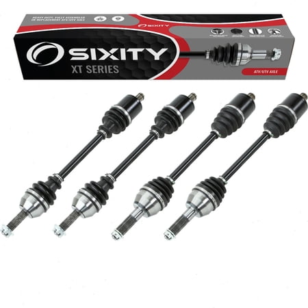 4 pc Sixity XT Front Rear Left Right Axles compatible with Polaris Ranger 4x4 400 500 EFI Crew LE Turbo Silver 800 Mid-Size EPS EV LSE LSV 2010-2014