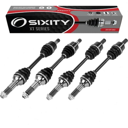 4 pc Sixity XT Front Rear Left Right Axles compatible with Yamaha YFM450 Grizzly 4x4 Auto EPS 2012-2014