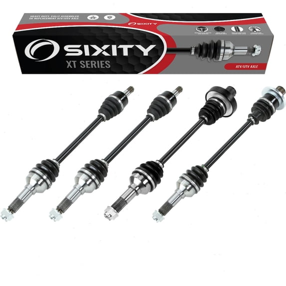 4 pc Sixity XT Front Rear Left Right Axles compatible with Yamaha YXR700F Rhino 700 FI Ducks Unlimited Special Edition Sport 2008-2013