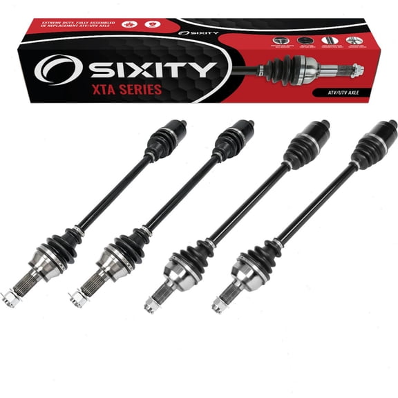 4 pc Sixity XTA Front Rear Left Right Axles compatible with Polaris General 1000 Deluxe EPS Hunter Edition Limited Premium Ride Command Sport 4 XP Factory Custom Pursuit RZR 900 Trail Fox LE XC S