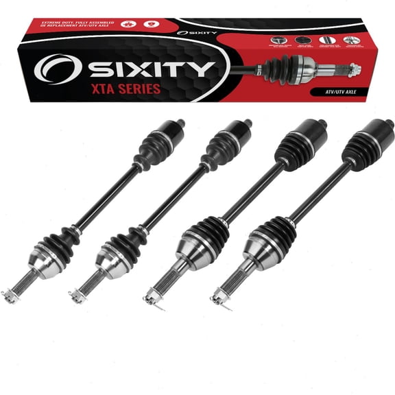 4 pc Sixity XTA Front Rear Left Right Axles compatible with Polaris Ranger 500 570 570-4 Crew EPS Full-Size Hunter Edition ETX 2015-2019