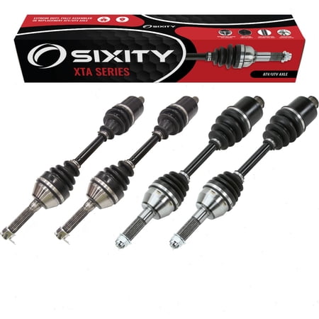 4 pc Sixity XTA Front Rear Left Right Axles compatible with Polaris Sportsman 800 6x6 Big Boss EFI Forest 2011-2012