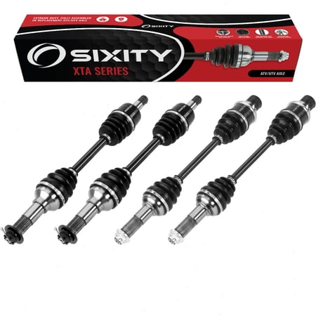 4 pc Sixity XTA Front Rear Left Right Axles compatible with Yamaha YFM400 Grizzly 4x4 Auto YFM400F Kodiak 2005-2008