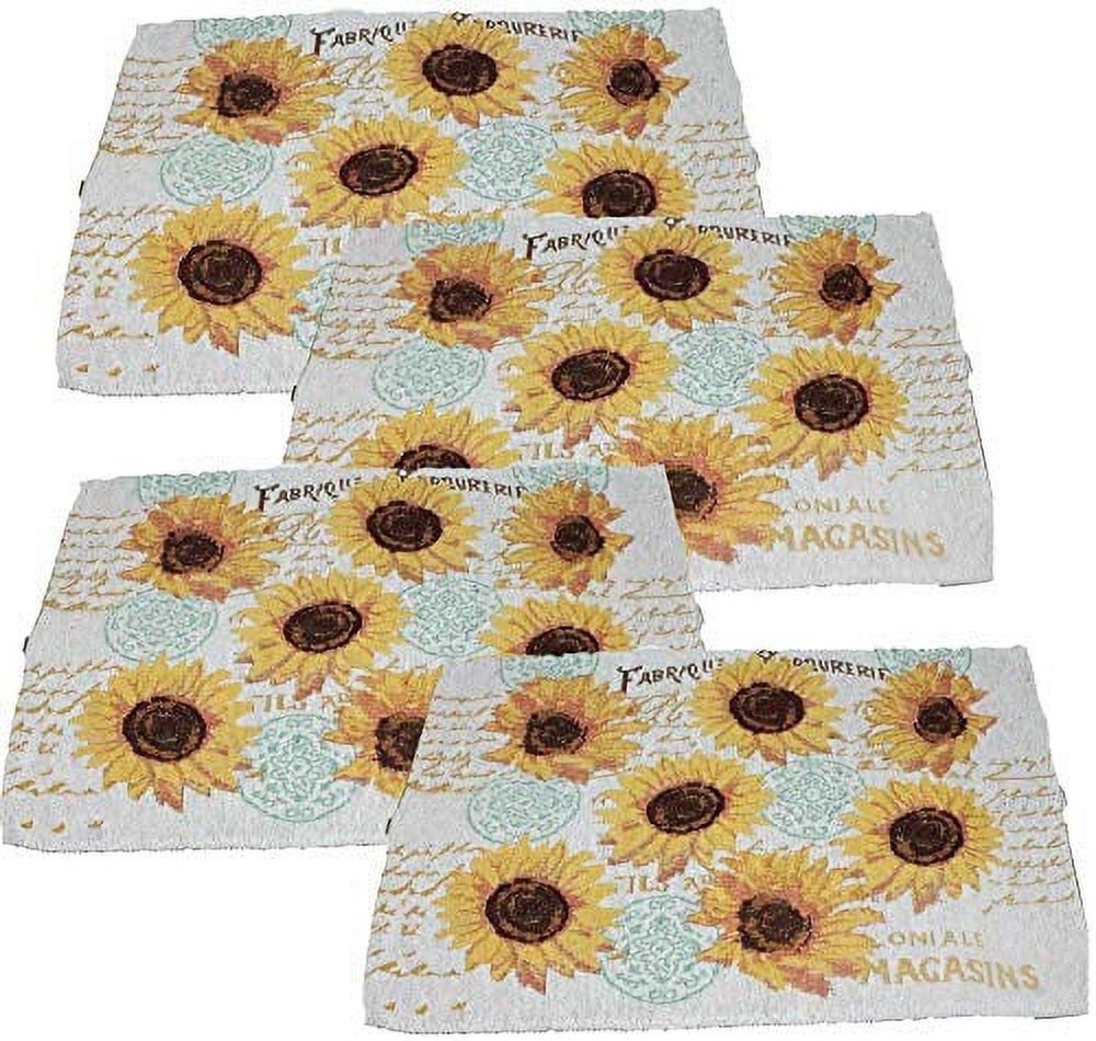 4 pc Sunflower Placemats Set Tapestry Style Design Sunflower Placemat