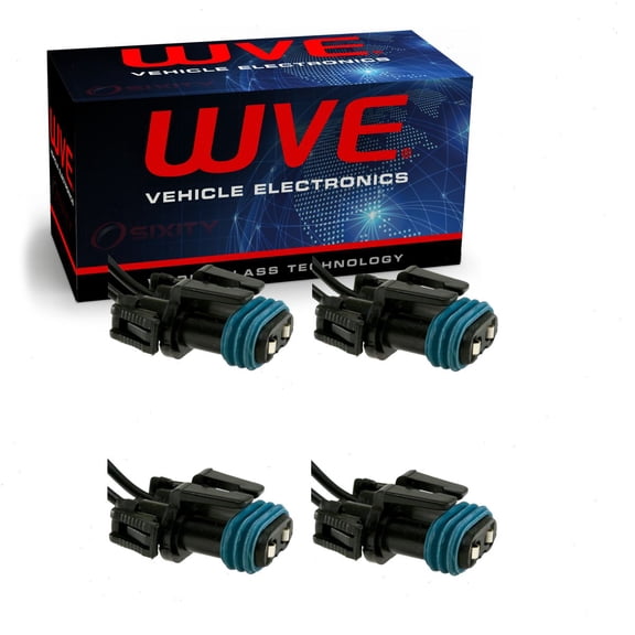 4 pc Wells WVE Headlight High Low Beam Light Connectors compatible with Dodge Charger Durango 2010-2020