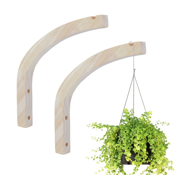 4 pc Wooden Wall Mounted Hanging Plant Hooks Cornsilk 250x25x25mm