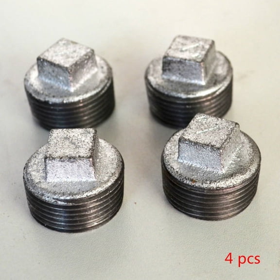 4 pcs 1/2 inch to 2 inch Male Thread Malleable iron Square Head Plug,Cast Iron Head pipe fitting plug