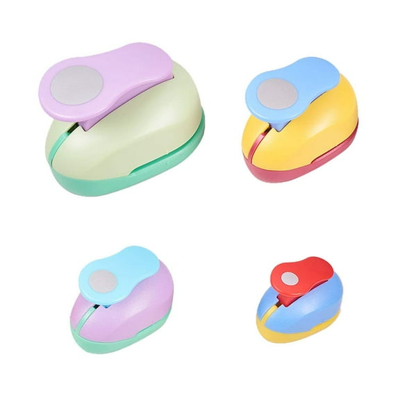 4 pcs 4 Sizes Flat Round Shape Paper Punch Hole Puncher for Scrapbook Engraving Greeting Card Making DIY Craft Making Random Color Colorful