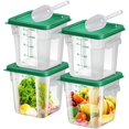 thumbnail image 1 of 4 pcs 8qt Food Storage Containers with Lid, Square Clear Commercial Storage Containers with Handle and Scale for Food Storage in Home Kitchen & Dining (Green), 1 of 12