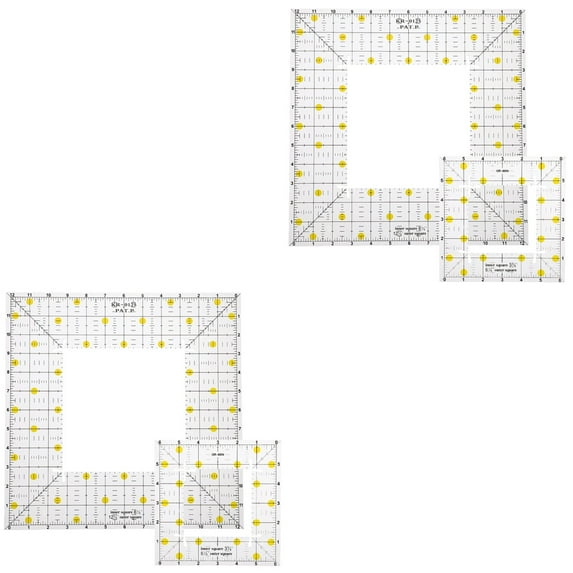 4 pcs Acrylic Patchwork Ruler Professional Stitching Ruler Square Shape Ruler