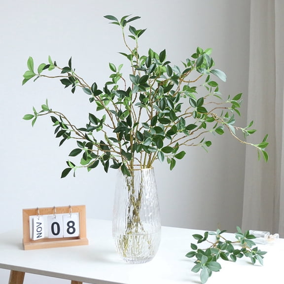 4 pcs Artificial Eucalyptus Green Branches 30 Inch, Faux Greenery Plant Stems Ficus Twigs Fake Tree Branches for Vase Home Decorations